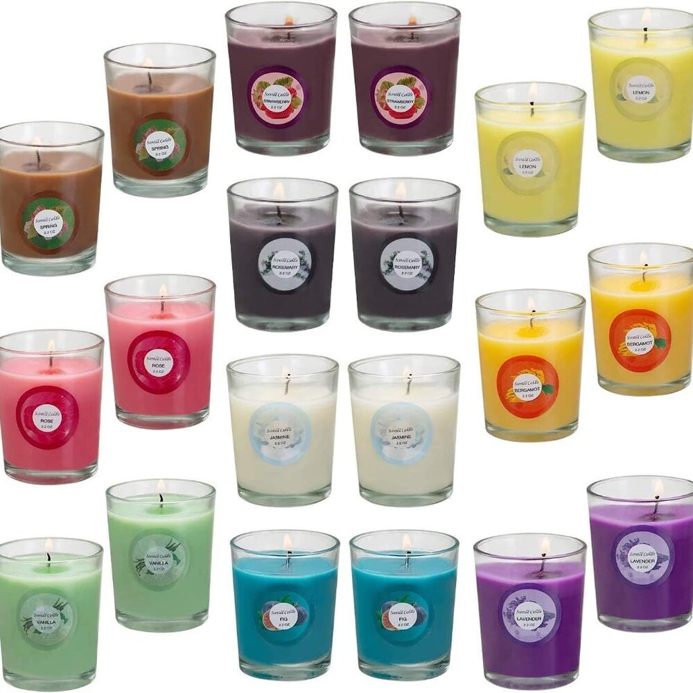 Scented Candles, Jasmine, Rose, Vanilla, Bergamot, fig, Lavender, Lemon, Spring,
